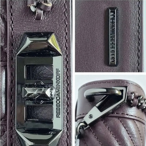 Rebecca Minkoff Chevron Quilted Love
Crossbody with Chain Inset | Currant NWT - Picture 8 of 15